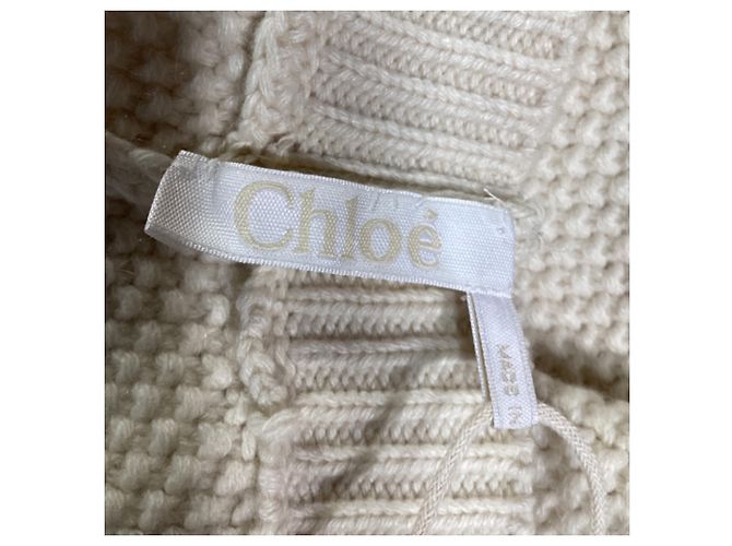 Falda Midi Chloé en Cachemira Reciclada Ecru Blanco Crudo - vista 5