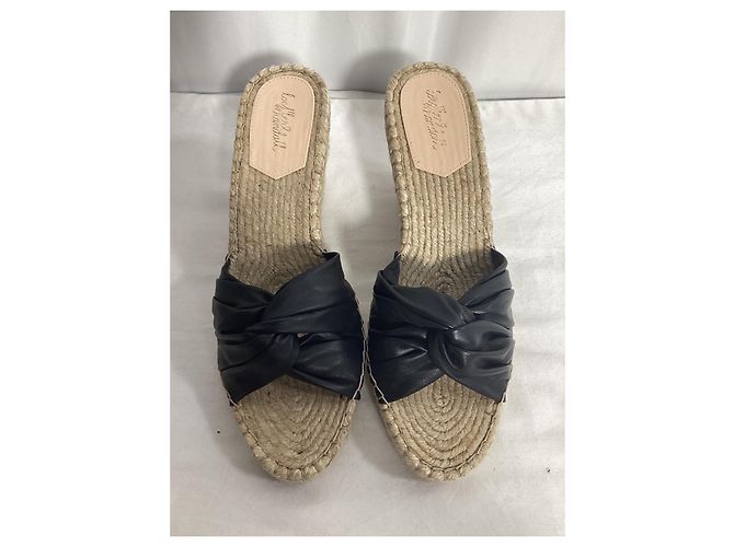 Sandali espadrille con zeppa Loeffler Randall in pelle nera - vista 10