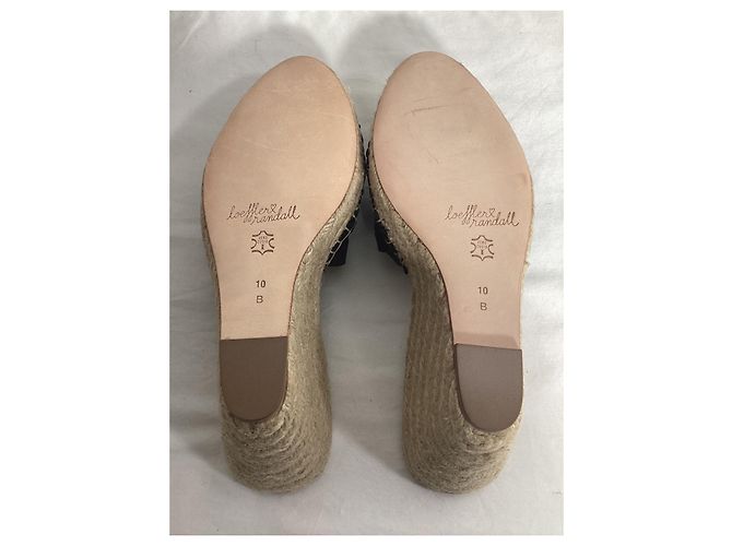 Sandali espadrille con zeppa Loeffler Randall in pelle nera - vista 12