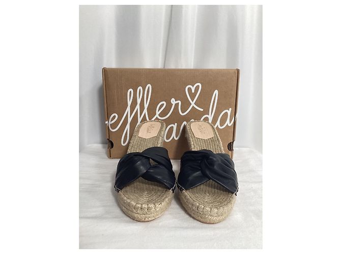 Sandali espadrille con zeppa Loeffler Randall in pelle nera - vista 14