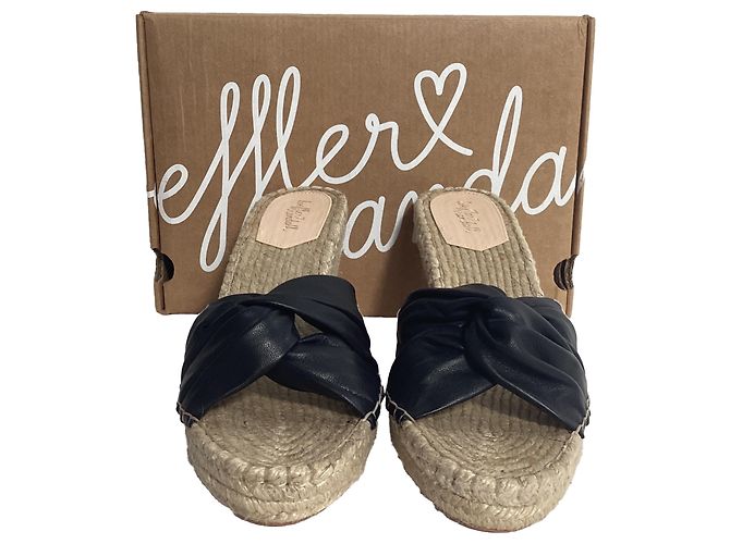 Sandali espadrille con zeppa Loeffler Randall in pelle nera - vista 7