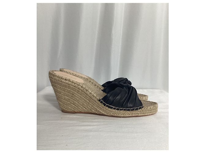 Sandali espadrille con zeppa Loeffler Randall in pelle nera - vista 8