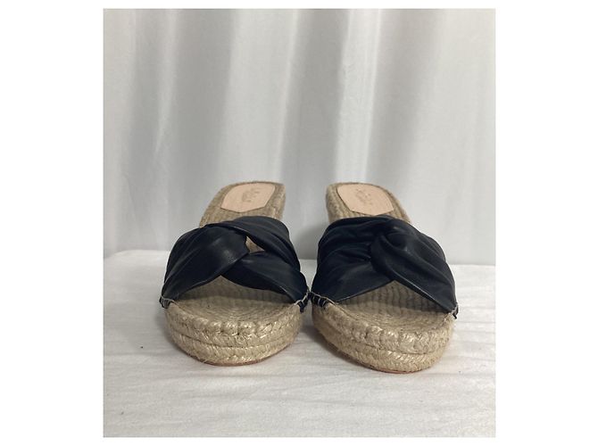 Sandali espadrille con zeppa Loeffler Randall in pelle nera - vista 9