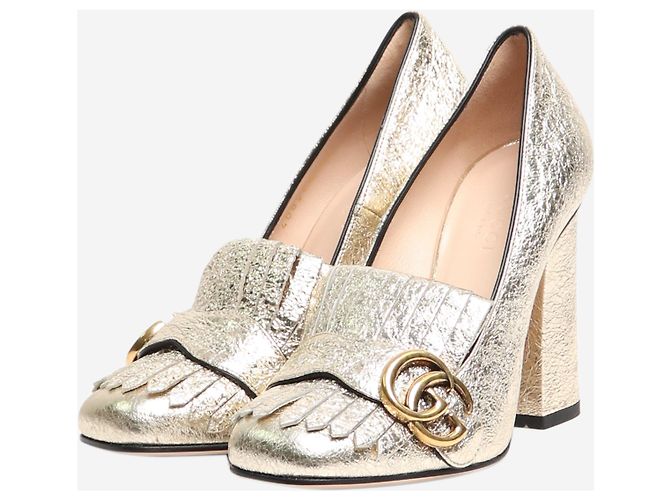 Gucci Talons à franges Gold Marmont - taille UK 2 - vue 2
