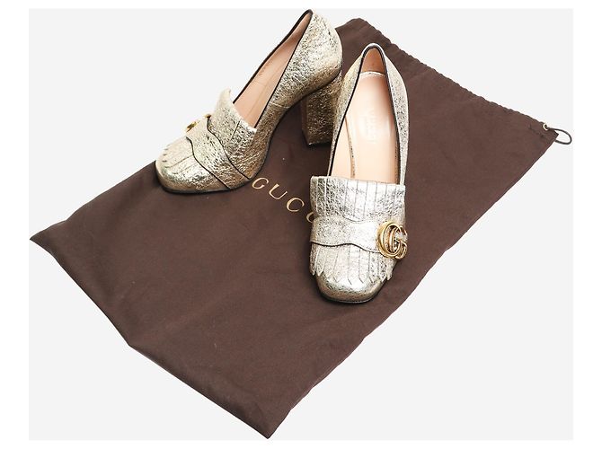 Gucci Talons à franges Gold Marmont - taille UK 2 - vue 7