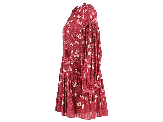Abito Mini Stampato Floreale Marigold Ulla Johnson in Cotone Rosso - vista 2