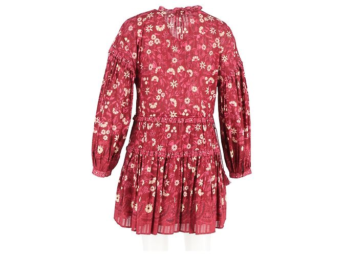 Abito Mini Stampato Floreale Marigold Ulla Johnson in Cotone Rosso - vista 6