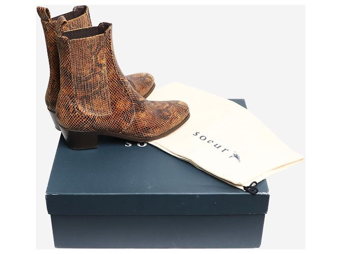 Soeur Botines Chelsea de python falso marrón - talla EU 38 (UK 5) - vista 7