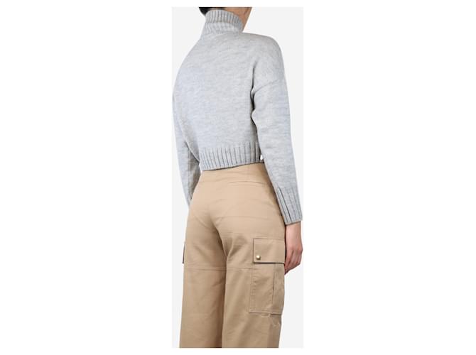 Masscob Grau Wolle cropped Pullover - Größe S - Ansicht 2