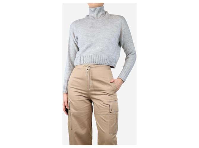 Masscob Grau Wolle cropped Pullover - Größe S - Ansicht 3