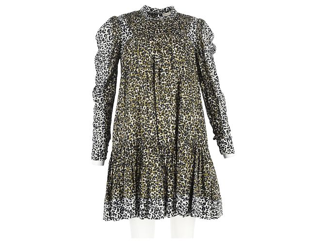 Abito Mini Stampa Leopardo Amira Ulla Johnson in Cotone Multicolore - vista 4