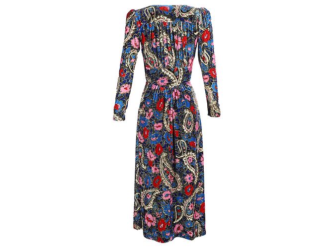 Abito midi con stampa floreale Moyranid di Isabel Marant in velluto multicolore - vista 3