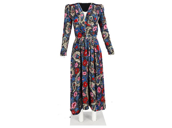 Abito midi con stampa floreale Moyranid di Isabel Marant in velluto multicolore - vista 4