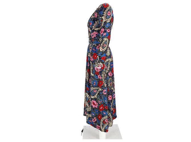 Abito midi con stampa floreale Moyranid di Isabel Marant in velluto multicolore - vista 5