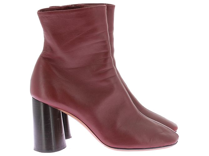 Céline Botines CELINE T.EU 37.5 Cuero Burdeos - vista 2