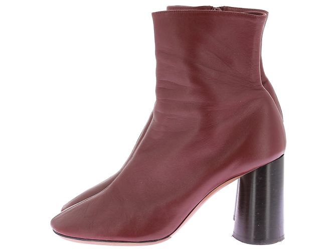 Céline Botines CELINE T.EU 37.5 Cuero Burdeos - vista 3