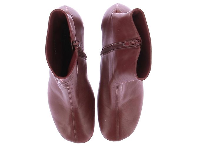 Céline Botines CELINE T.EU 37.5 Cuero Burdeos - vista 6