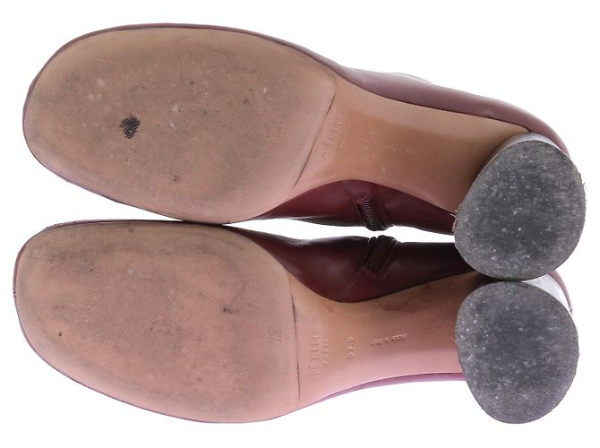Céline Botines CELINE T.EU 37.5 Cuero Burdeos - vista 7
