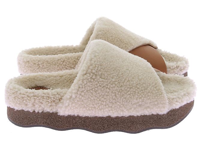 Chloé Sandali CHLOE T.EU 37 in pelliccia Bianco - vista 2