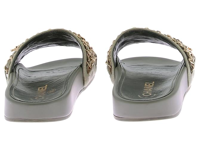 CHANEL Mules y zuecos T.EU 36 Goma Caqui - vista 5