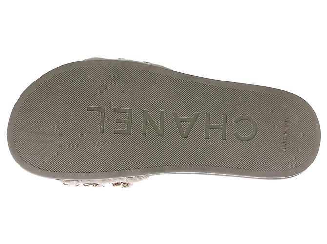 CHANEL Mules y zuecos T.EU 36 Goma Caqui - vista 7