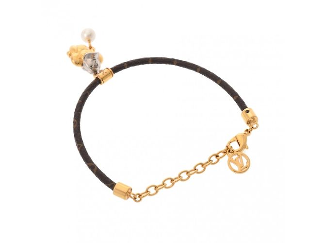 Bracciale Monogramma Louis Vuitton Vivienne Basket Marrone D'oro - vista 7