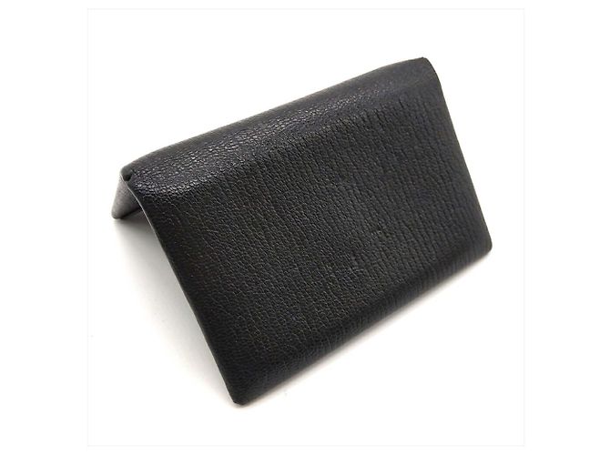Hermès Portafoglio per carte Hermes Calvi in Pelle di Capra Nera Nero - vista 4