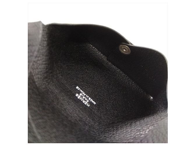 Hermès Portafoglio per carte Hermes Calvi in Pelle di Capra Nera Nero - vista 6