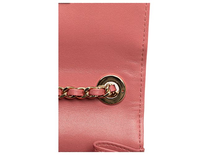 Cartera de Cadena Trendy CC Chanel Mini Chevron de Cuir de Cordero Rosa - vista 11