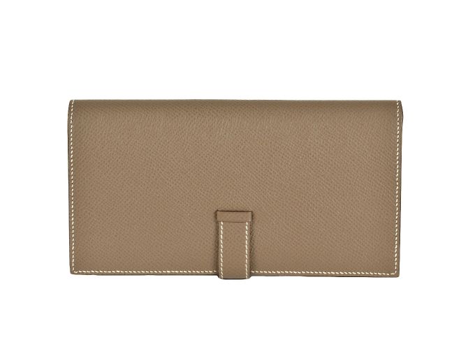 Hermès Cartera Larga Soufflé Bearn Hermes Gris pardo - vista 2