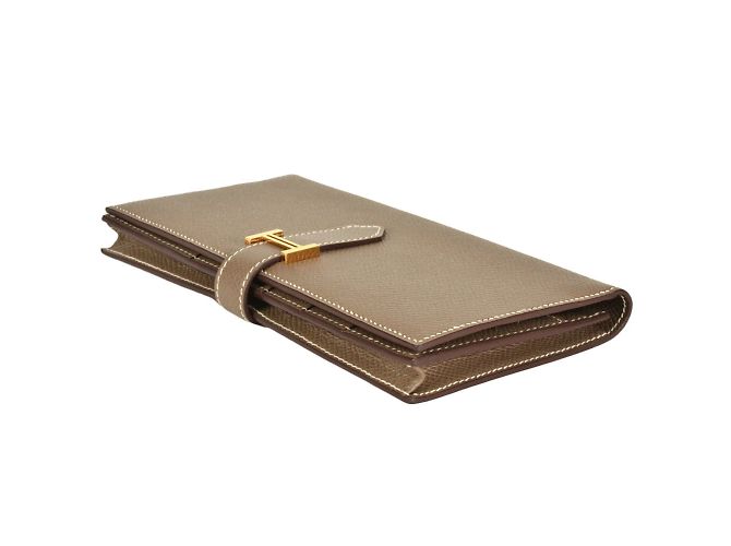 Hermès Cartera Larga Soufflé Bearn Hermes Gris pardo - vista 3