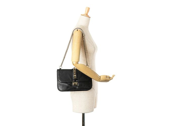 Borsa a spalla Valentino Rockstud Chain Nero - vista 8