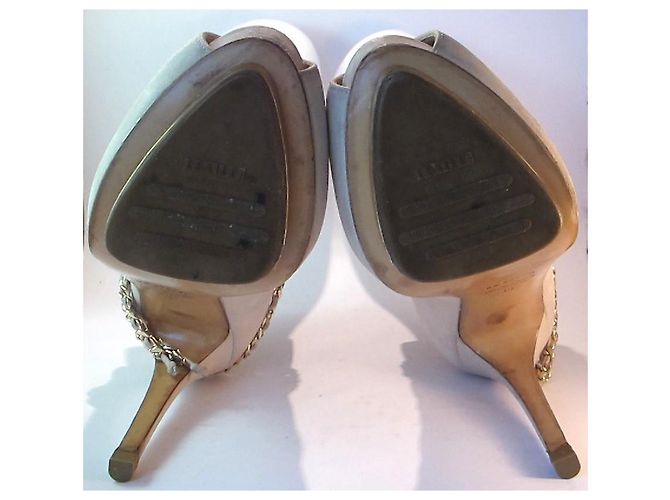 Botines de punta abierta Le Silla en cuero beige - vista 7