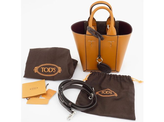 Tod's Double Up Leder Mini Tote Bag Orange - Ansicht 10