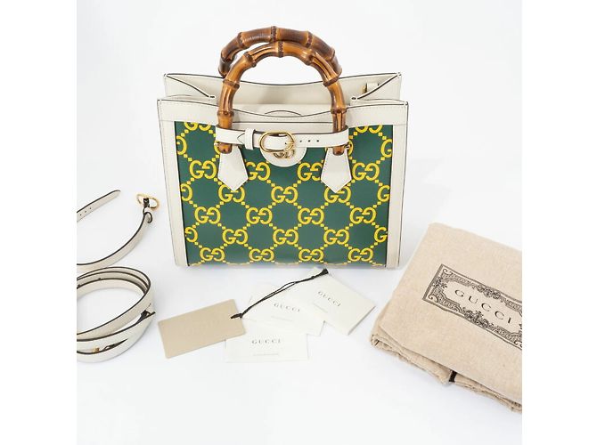 Borsa a mano Gucci Diana Small Bianco Verde Giallo - vista 10