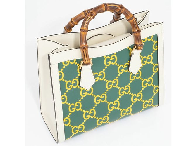 Borsa a mano Gucci Diana Small Bianco Verde Giallo - vista 13