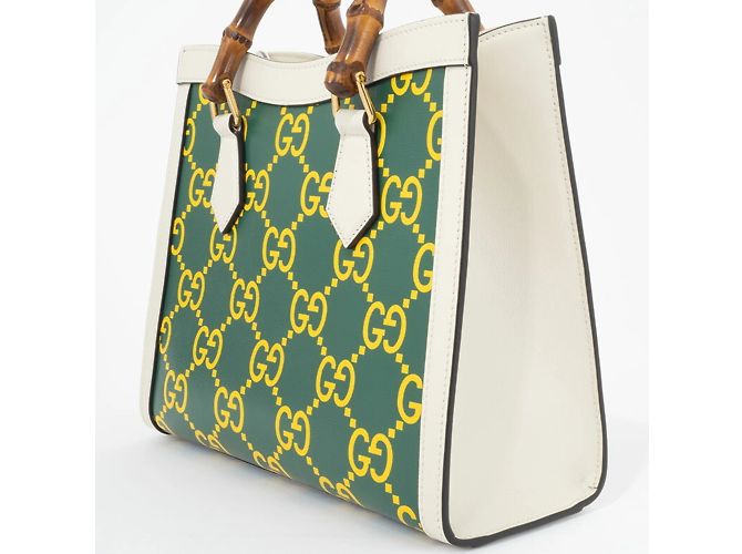Borsa a mano Gucci Diana Small Bianco Verde Giallo - vista 2
