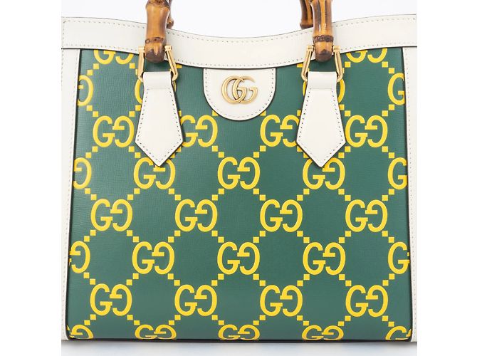 Borsa a mano Gucci Diana Small Bianco Verde Giallo - vista 3