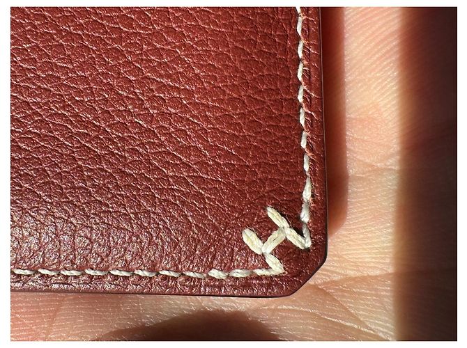 Hermès H saddle card holder red leather - view 5
