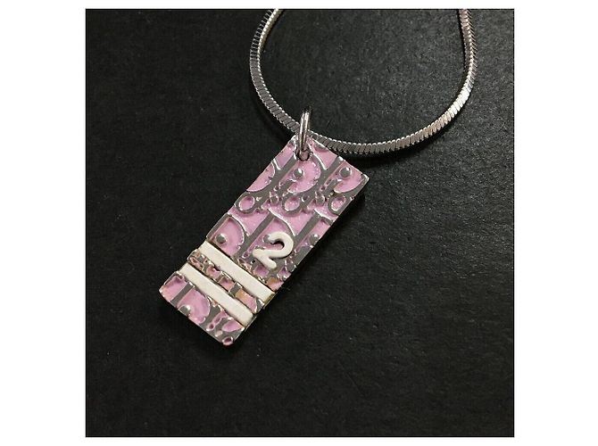 Logo Trotter di Christian Dior Rosa Silver hardware - vista 4