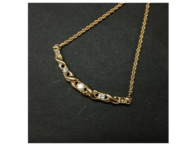 Collana di strass Christian Dior Gold hardware - vista 3