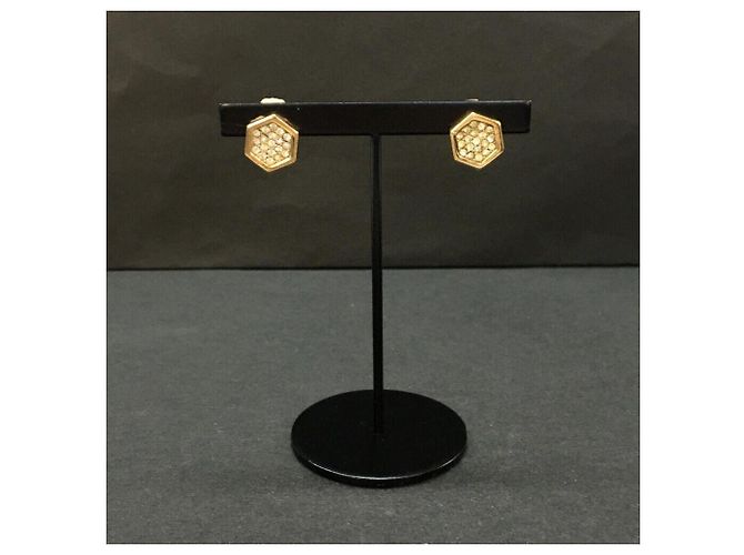 Orecchini Christian Dior Esagono Rhinestone Gold hardware - vista 2