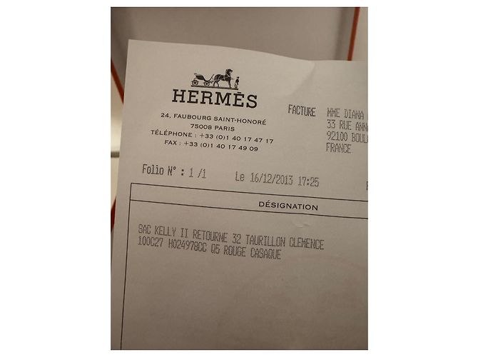 Hermès Kelly II Retourne 32 Clemence Pelle Rossa Rosso - vista 6