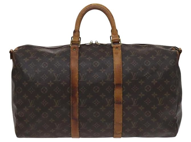 LOUIS VUITTON Monogram Keepall Bandouliere 50 Borsa Boston M41416 LV Auth 113879 Monogramma - vista 13