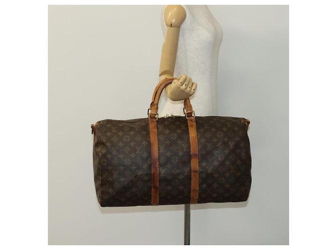 LOUIS VUITTON Monogram Keepall Bandouliere 50 Borsa Boston M41416 LV Auth 113879 Monogramma - vista 22