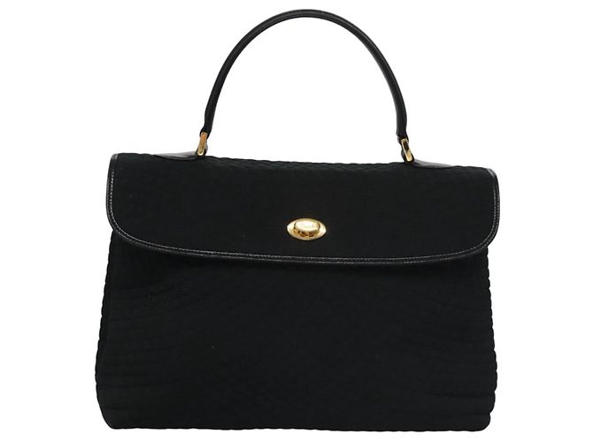 Borsa a mano BALLY in nylon nero e oro Auth 115889 D'oro - vista 13