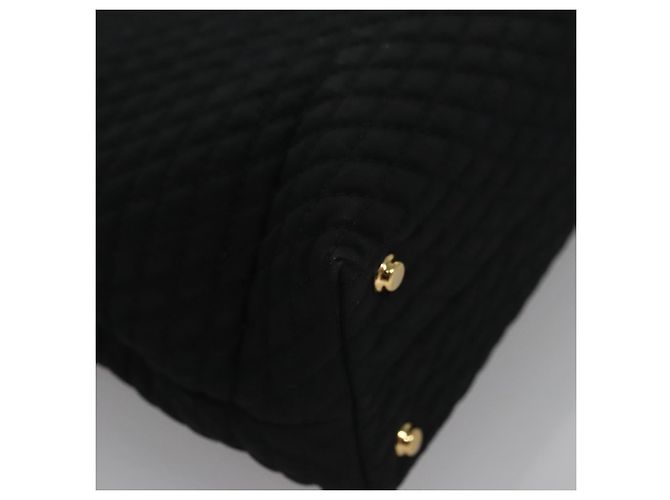 Borsa a mano BALLY in nylon nero e oro Auth 115889 D'oro - vista 16