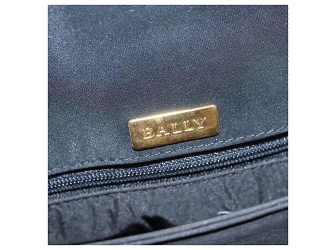 Borsa a mano BALLY in nylon nero e oro Auth 115889 D'oro - vista 19