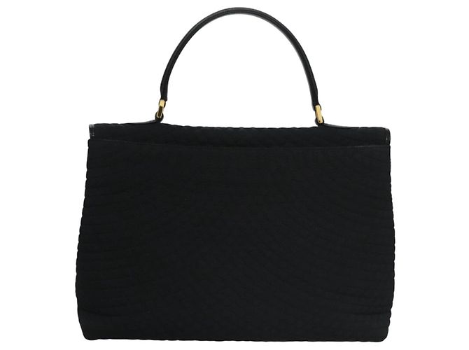 Borsa a mano BALLY in nylon nero e oro Auth 115889 D'oro - vista 2