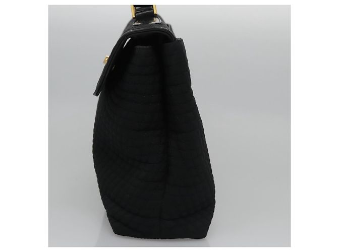 Borsa a mano BALLY in nylon nero e oro Auth 115889 D'oro - vista 3